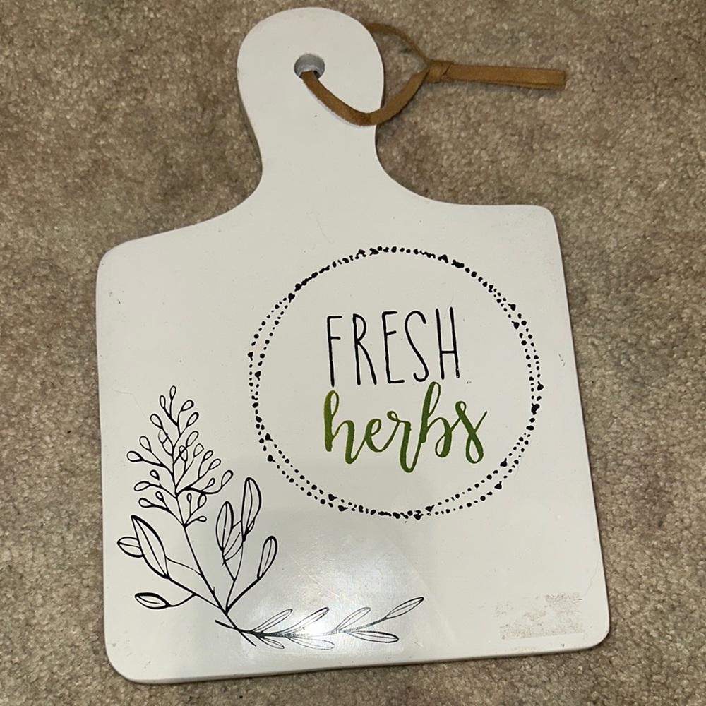 White Herb Cutting Board